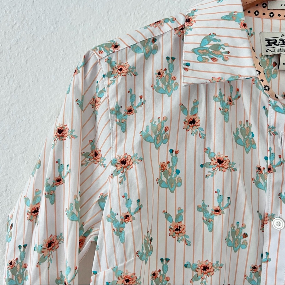 Ariat Cactus Blossom Kirby Stretch Long Sleeve Button Down Shirt Sz M - Picture 4 of 7